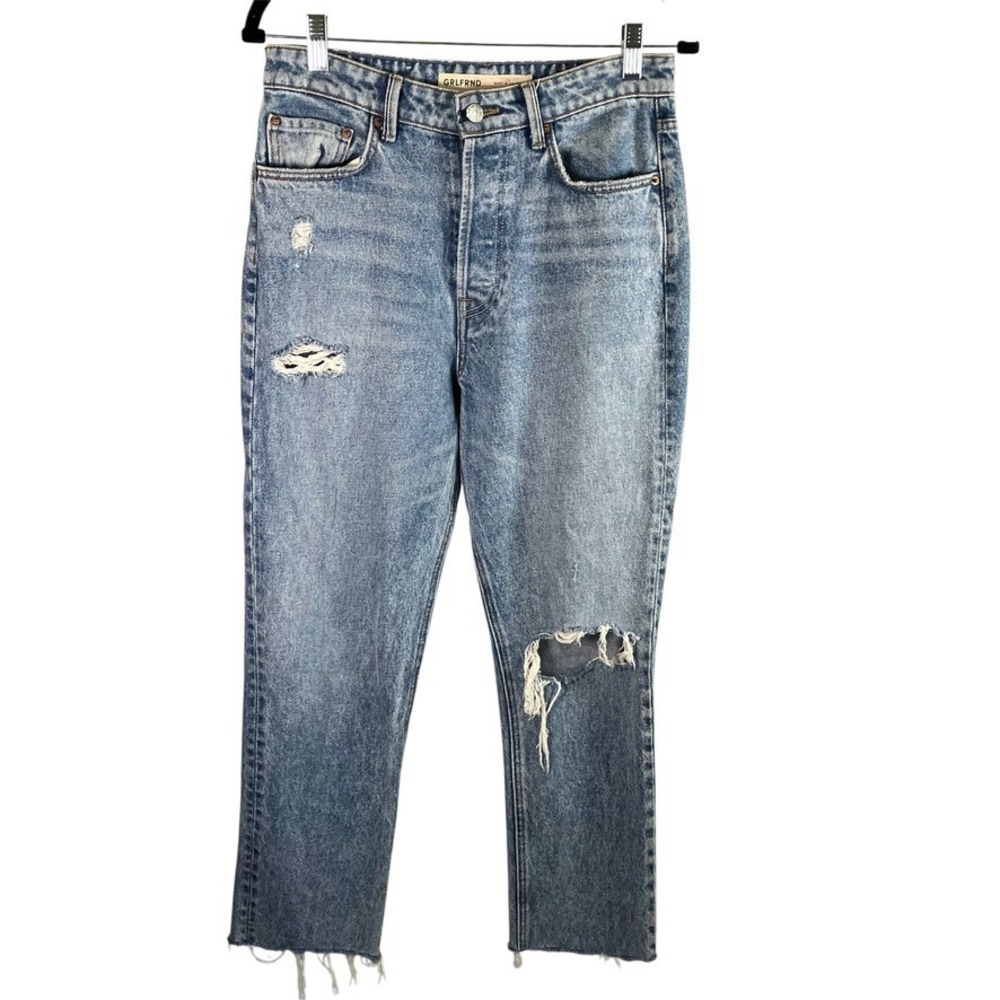 GRLFRND The Karolina High Rise Straight Distressed Jeans Womens Size 27‎